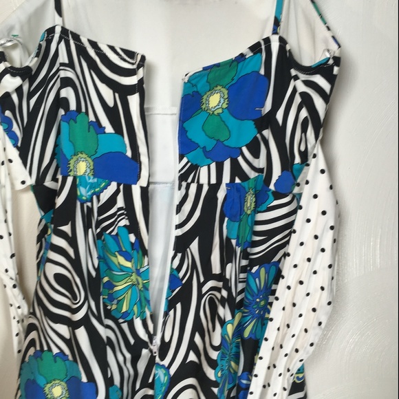 NWT My Michelle Black white Blue Dress Size 9 D11 - Picture 2 of 5